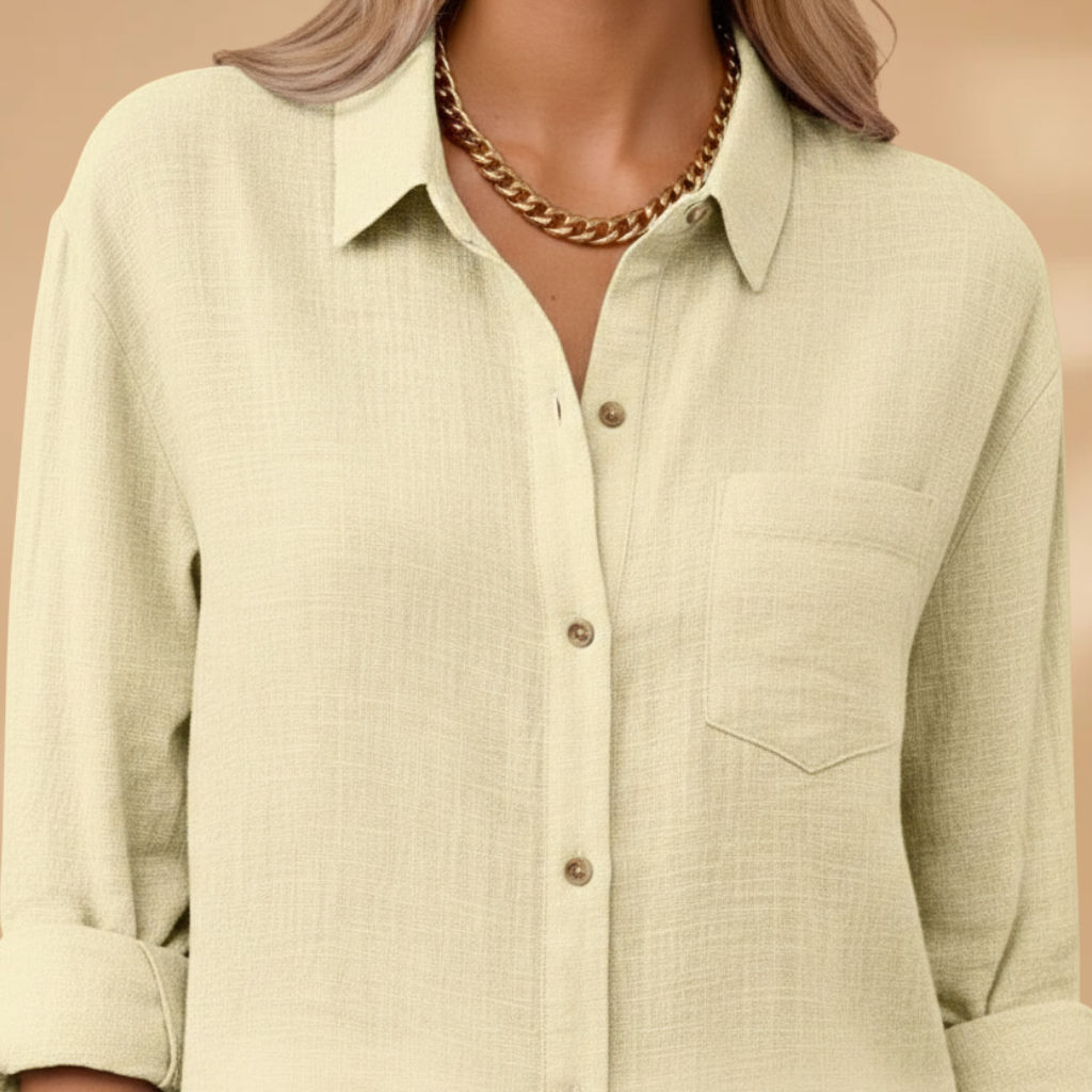 Women's casual shirt - short sleeve buttoned pullover blouse for travel