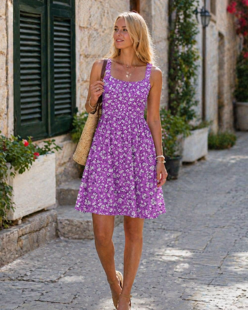 Women's summer dress | square neck a-line cut for casual daily wear