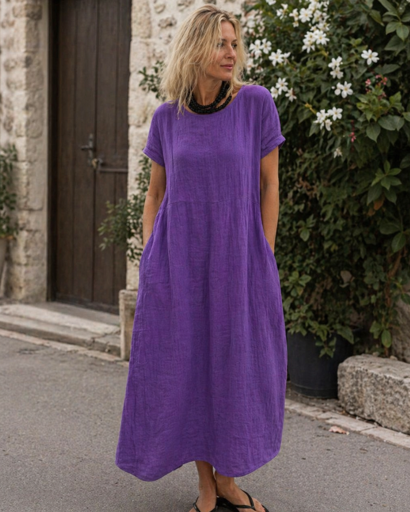 Women's summer maxi dress | cotton linen blend for casual daily wear