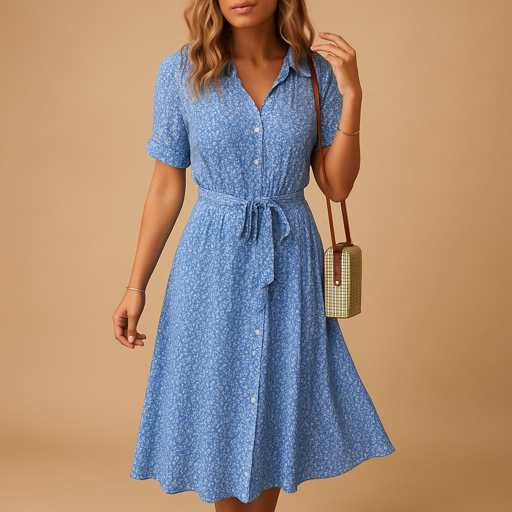 Button-Down Floral Midi Dress
