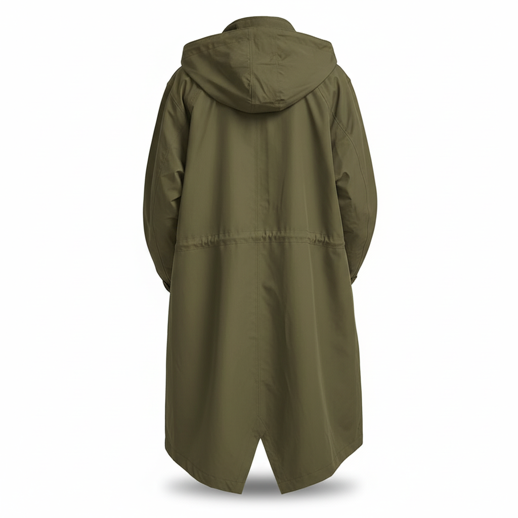 Women's Rain Jacket Water Resistant Hooded Longline Fit Outdoor Casual