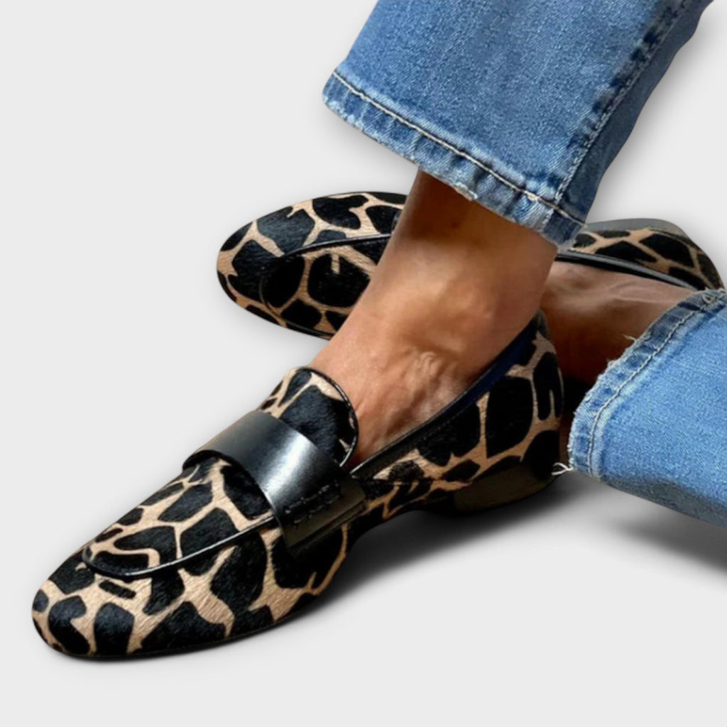 Women's loafers - printed textile upper flexible outsole casual look