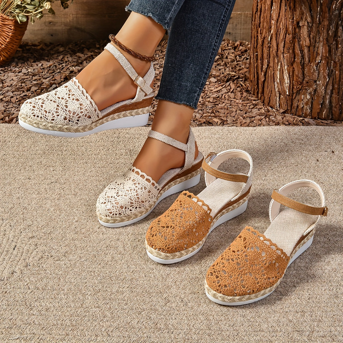 Women's adjustable sandals - breathable mesh straps beach vacation