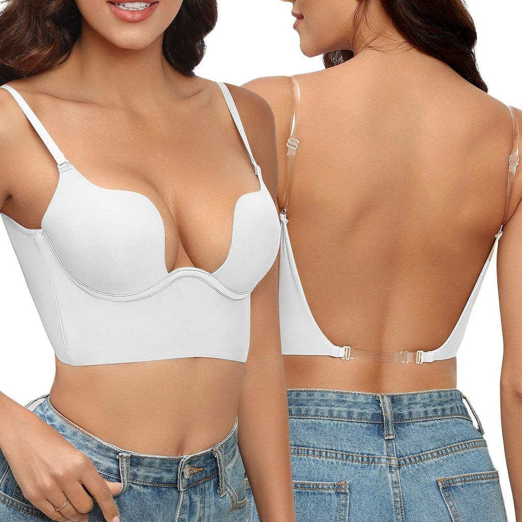 Women's backless deep plunge bra