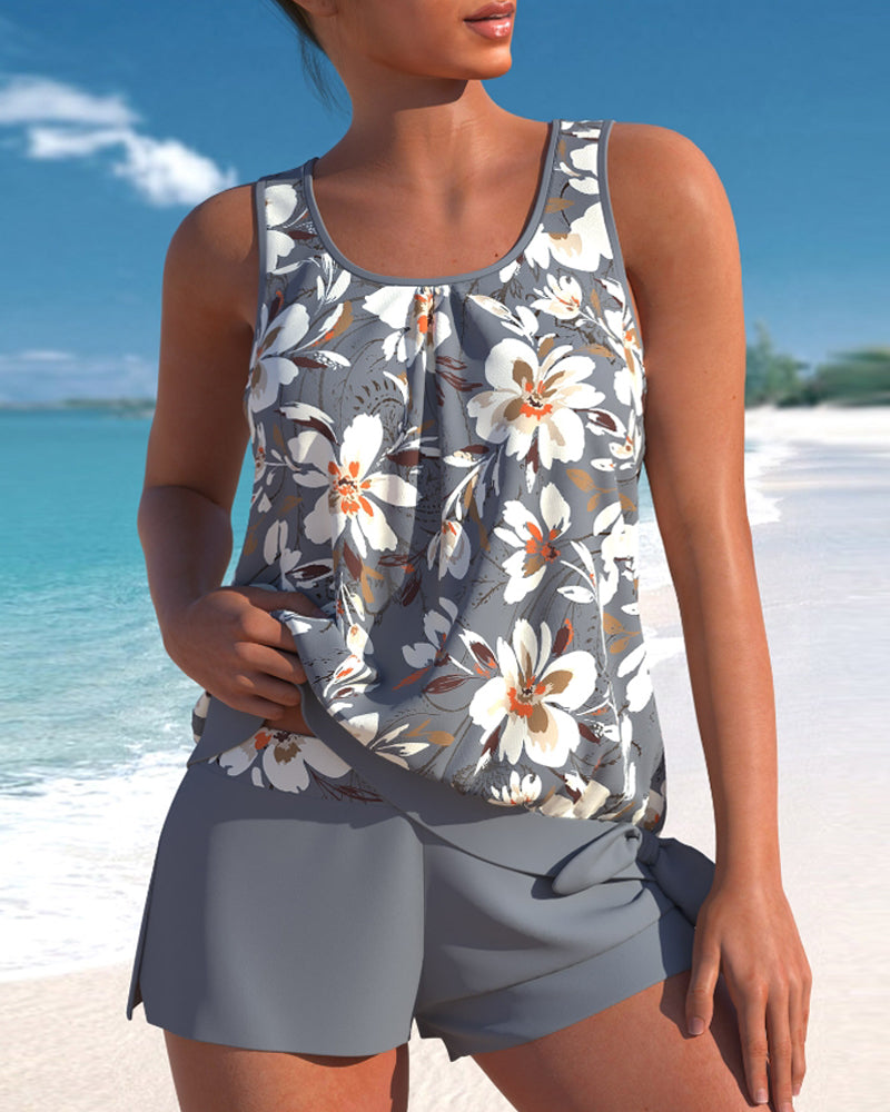 Women's two-piece tankini - modest coverage active bathing suit for pool