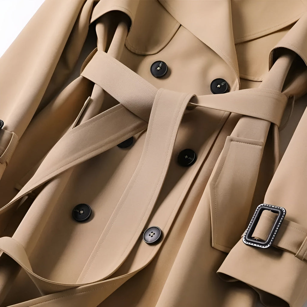 Women's Trenchcoat for Women Belted Double Breasted Outerwear