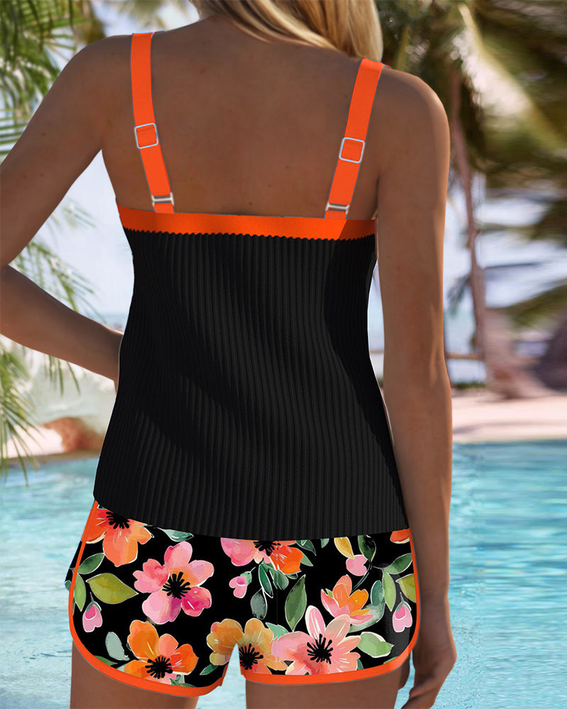 Women's tankini - tummy control two-piece set beach vacation