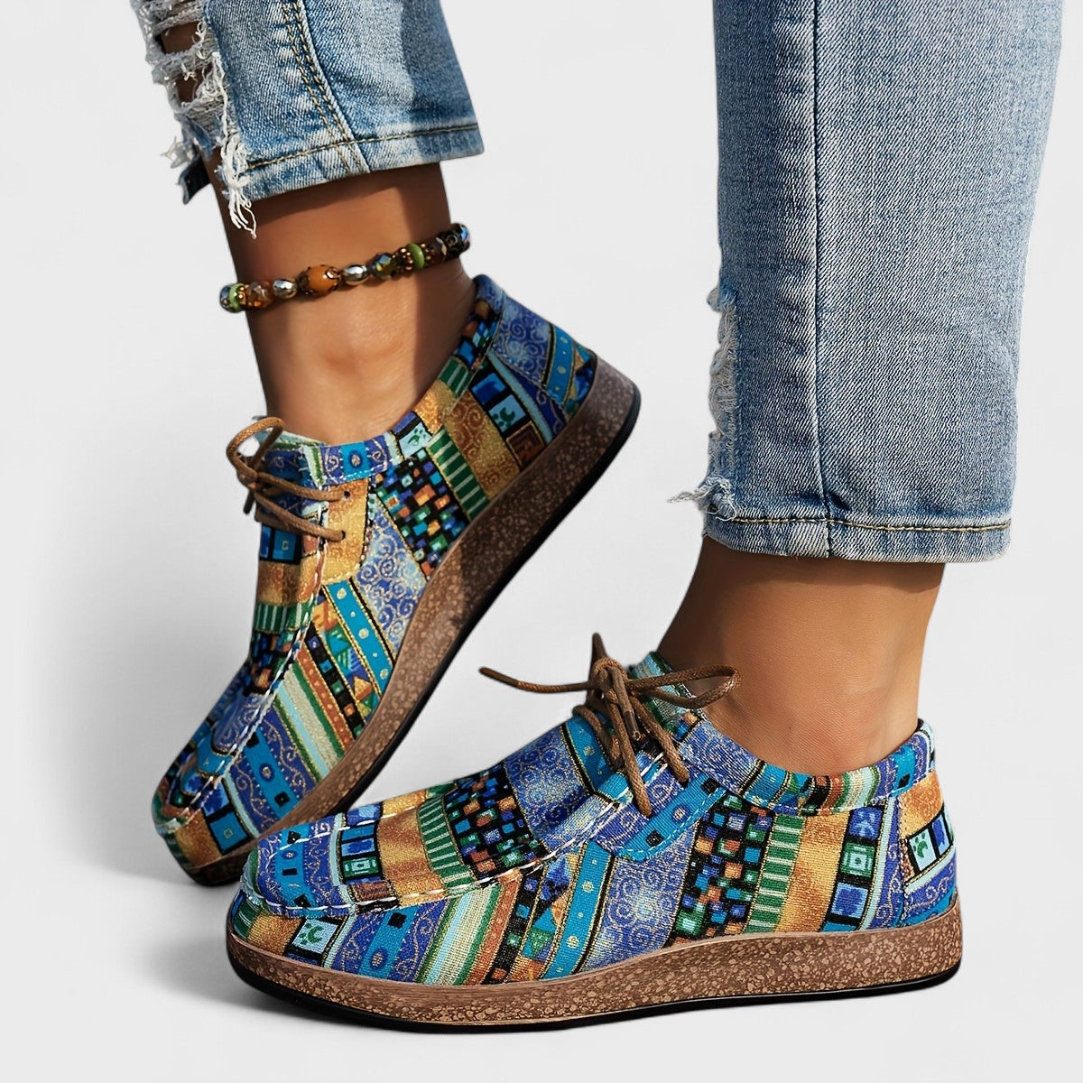 Women casual sneakers — canvas upper with extra wide heel sole | casual daily