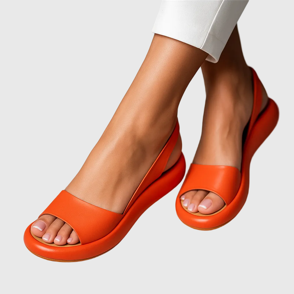 Women's flat sandals — open toe slip-on style — daily summer wear