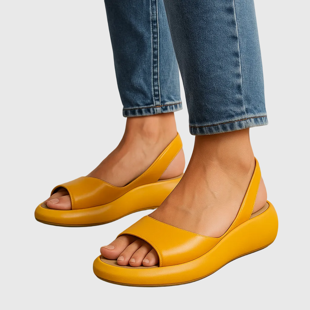 Women's flat sandals — open toe slip-on style — daily summer wear