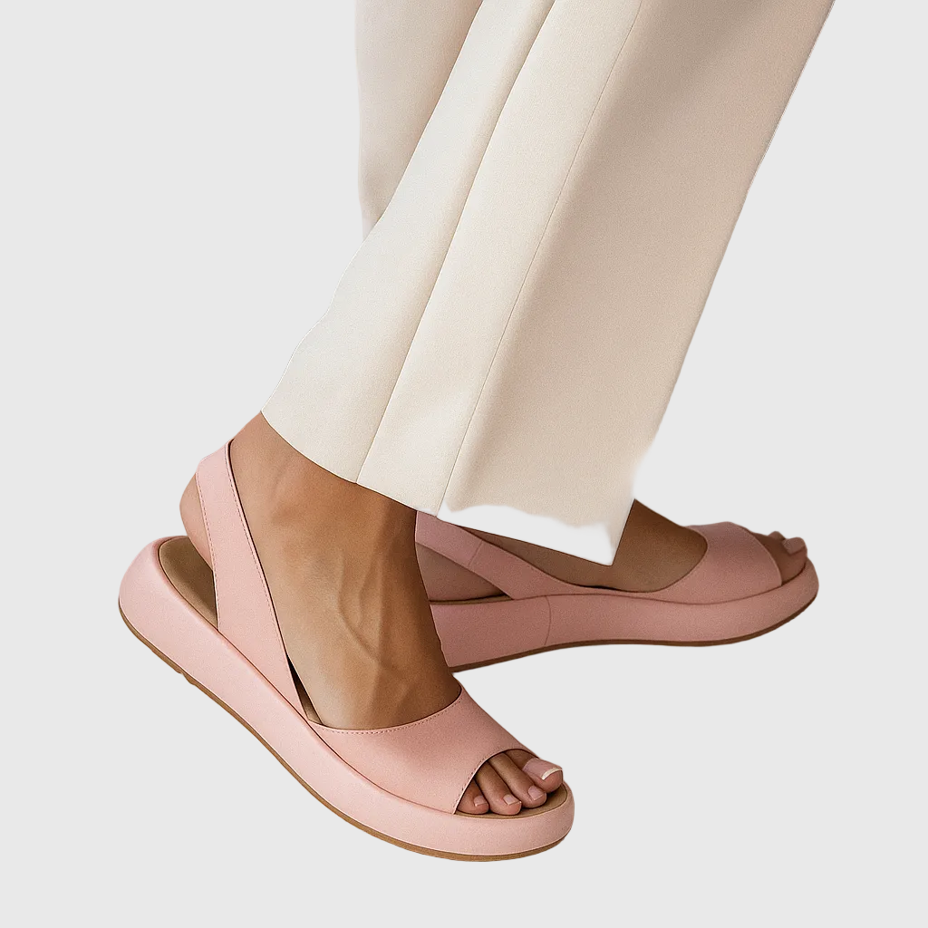 Women's flat sandals — open toe slip-on style — daily summer wear