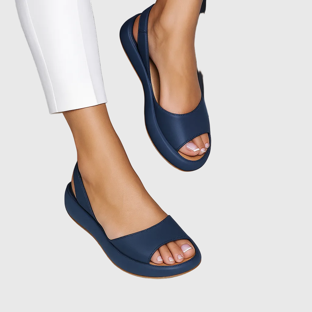 Women's flat sandals — open toe slip-on style — daily summer wear