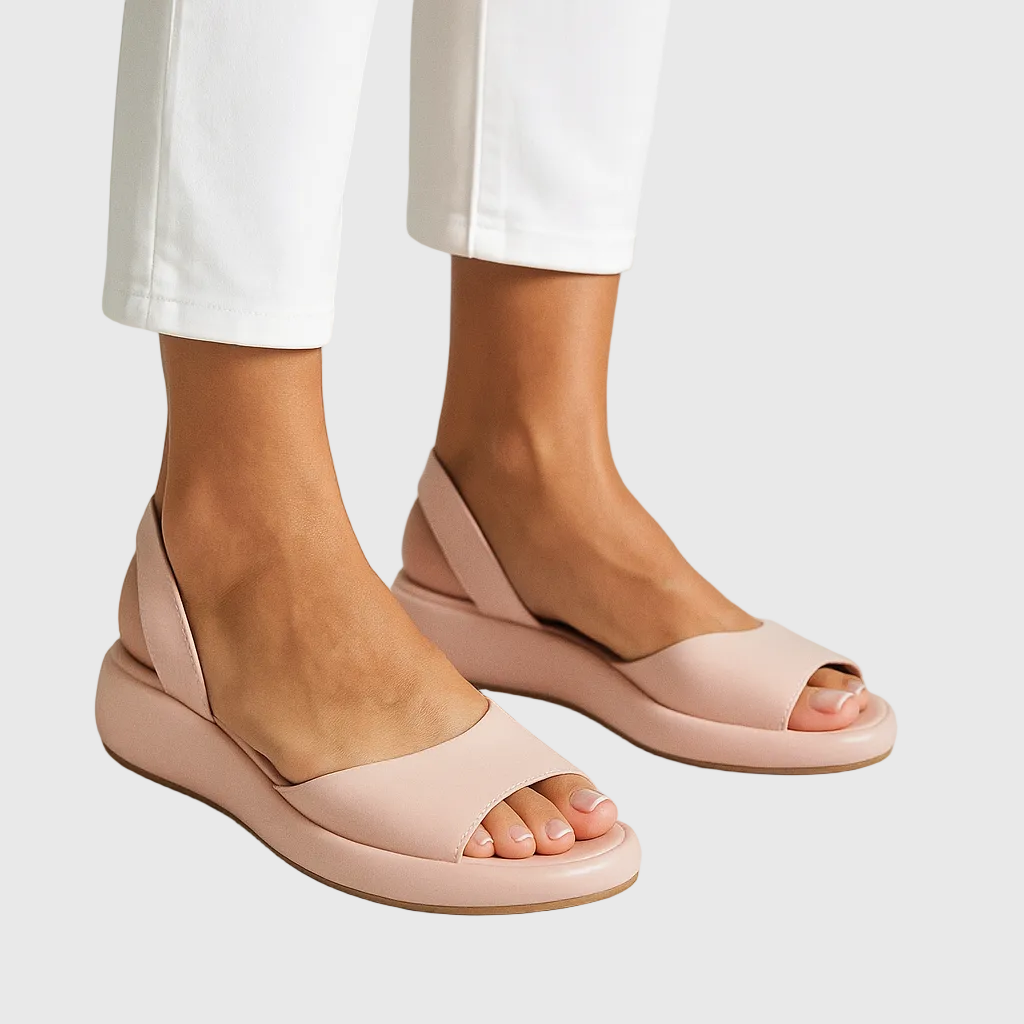 Women's flat sandals — open toe slip-on style — daily summer wear