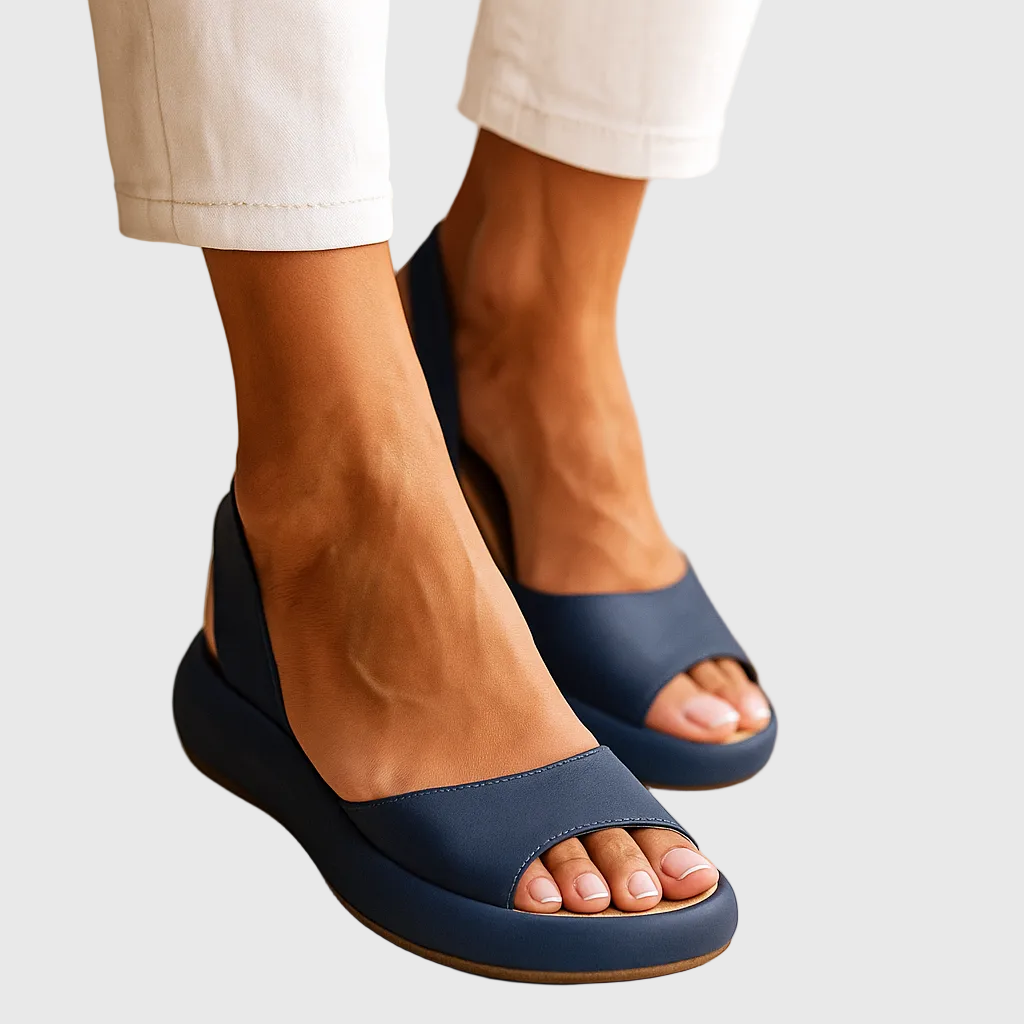Women's flat sandals — open toe slip-on style — daily summer wear