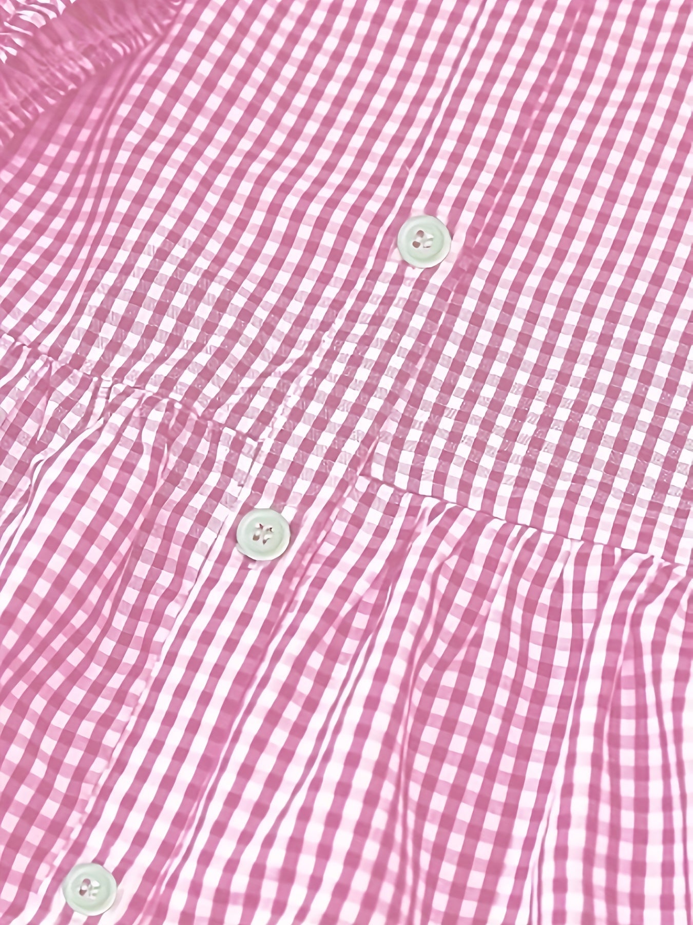 Cotton Gingham Tiered Mini Shirt Dress