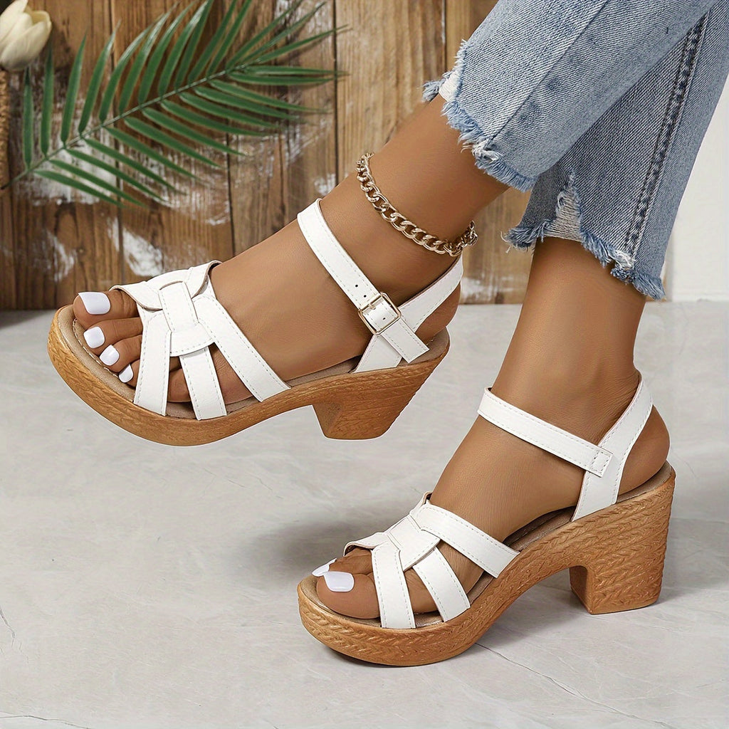Women's Wedge Sandals Strappy Open Toe Cushioned Platform Lightweight Walking Shoes