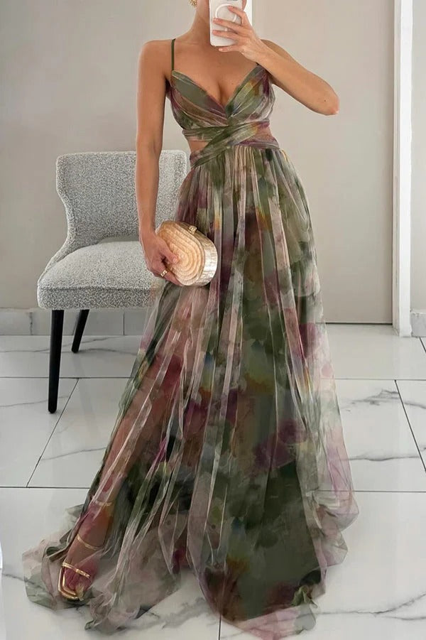 Floral maxi dress with adjustable straps — summer style for events