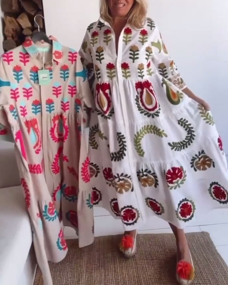 Women's Floral Graphic Midi Dress
