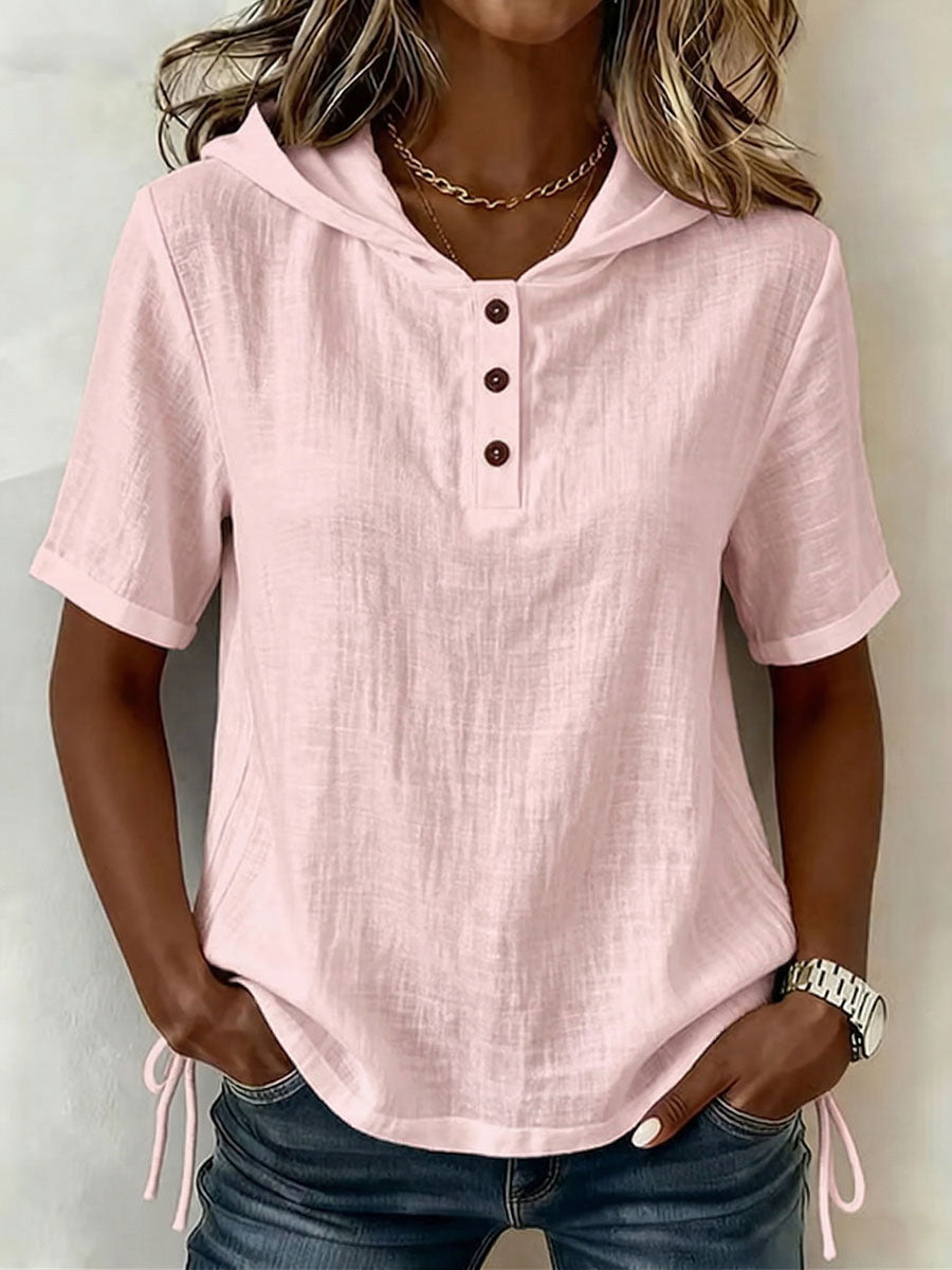 Hooded Linen Shirt For Women