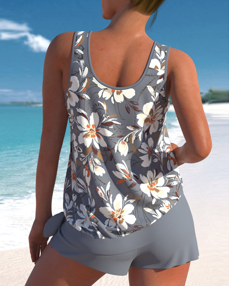 Women's two-piece tankini - modest coverage active bathing suit for pool