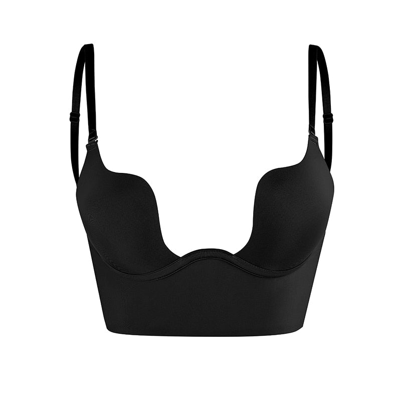 Women's backless deep plunge bra