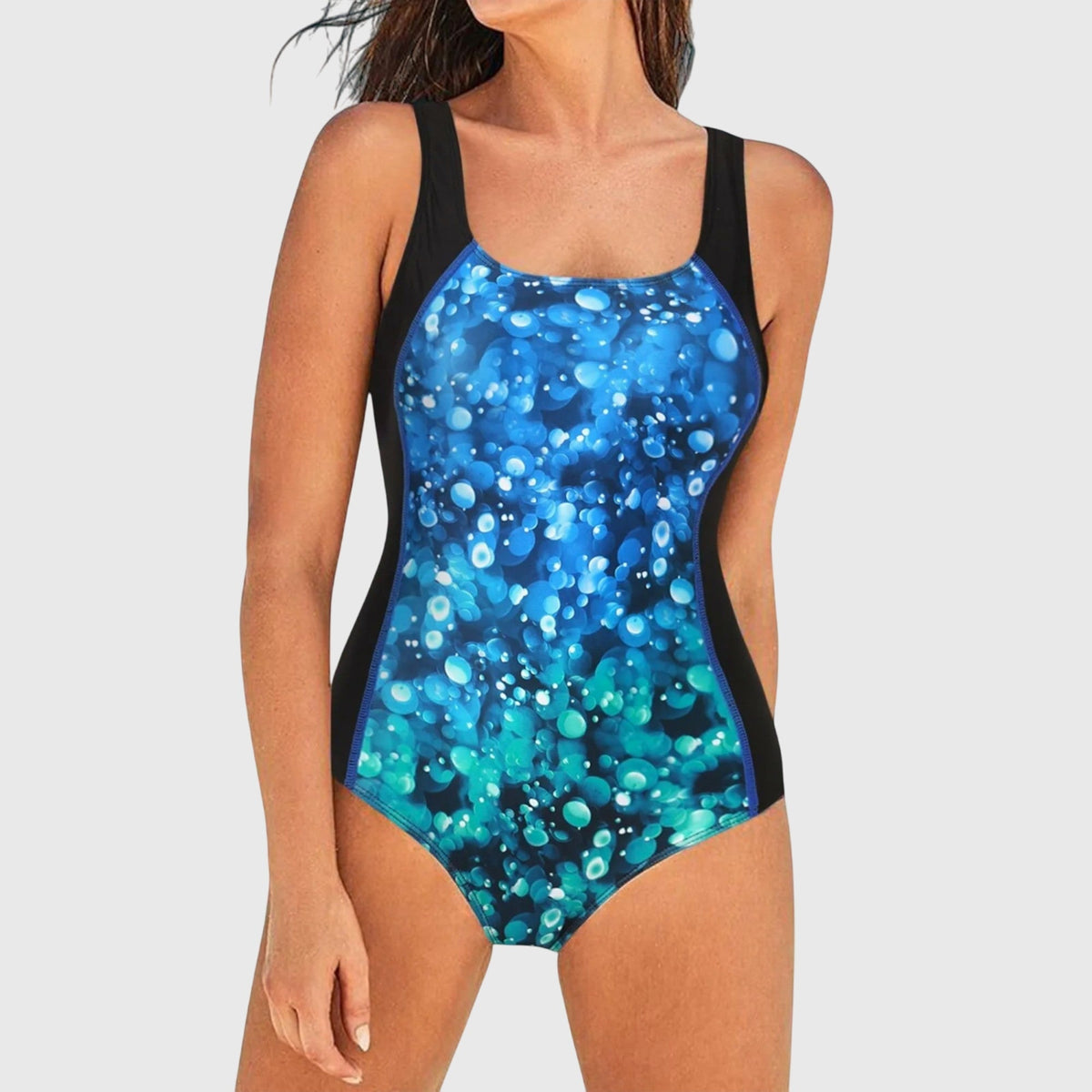 Printed one-piece swimsuit | shaping bathing suit for swimming