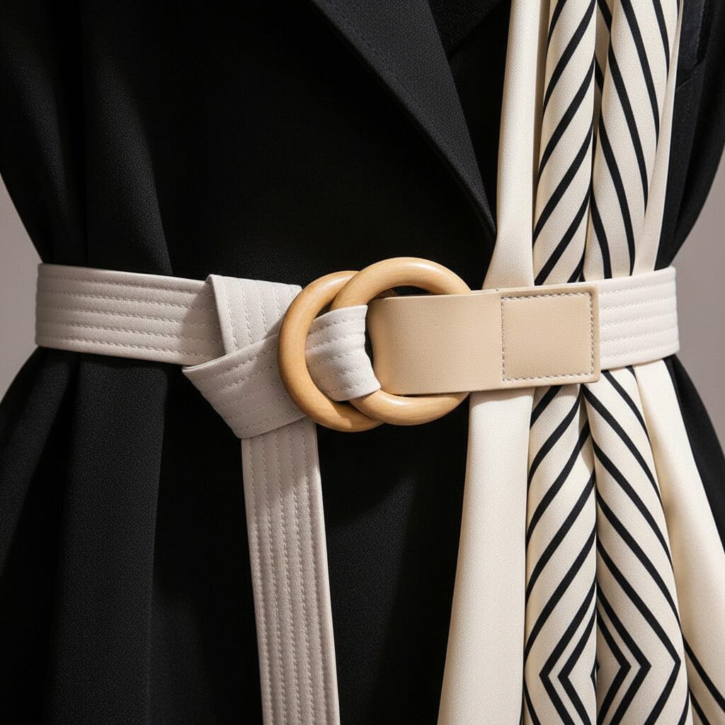 Women's Trenchcoat for Women Belted Scarf Detail Outerwear