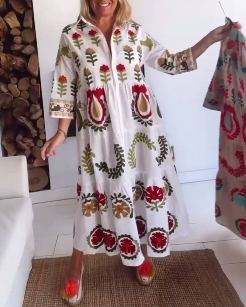 Women's Floral Graphic Midi Dress