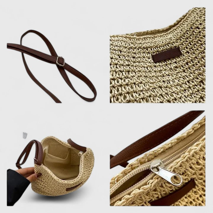 Natural Woven Straw Handbag