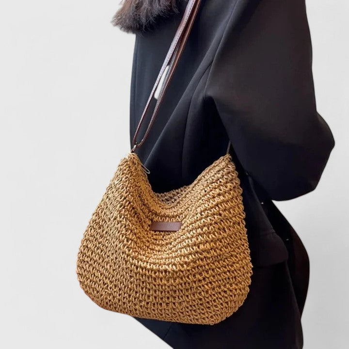 Natural Woven Straw Handbag