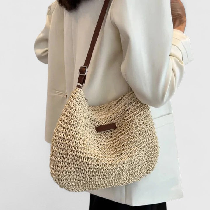 Natural Woven Straw Handbag