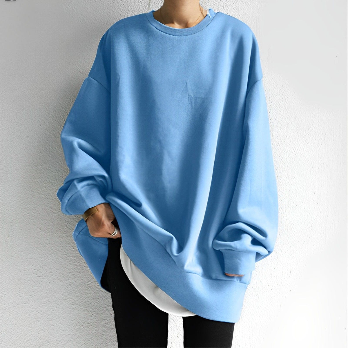 Women's Sweatshirt Cotton Blend Oversized Fit Dropped Shoulder Casual Everyday