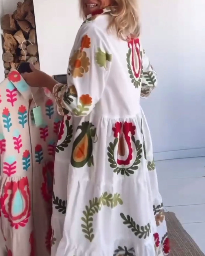 Women's Floral Graphic Midi Dress