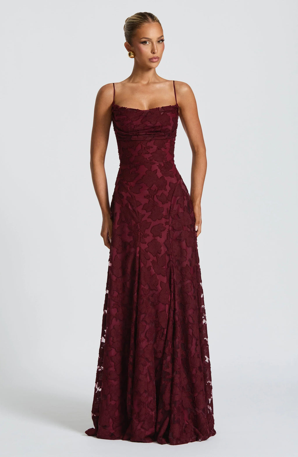 Women's maxi dress — open lace-up back with thin straps | formal events
