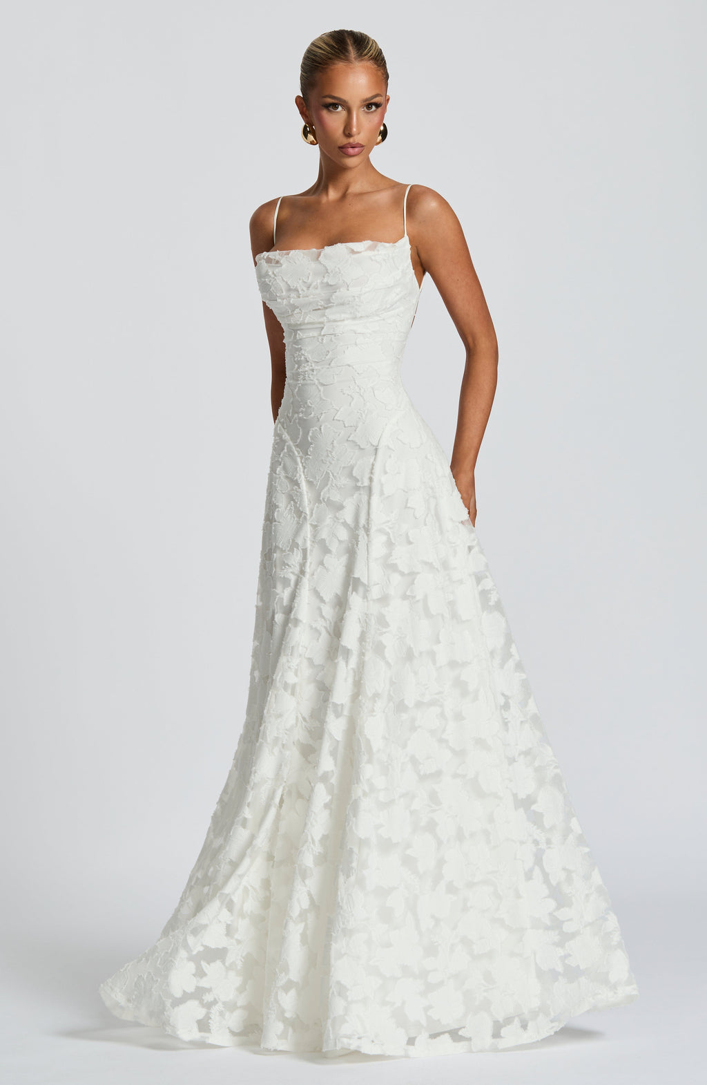 Women's maxi dress — open lace-up back with thin straps | formal events