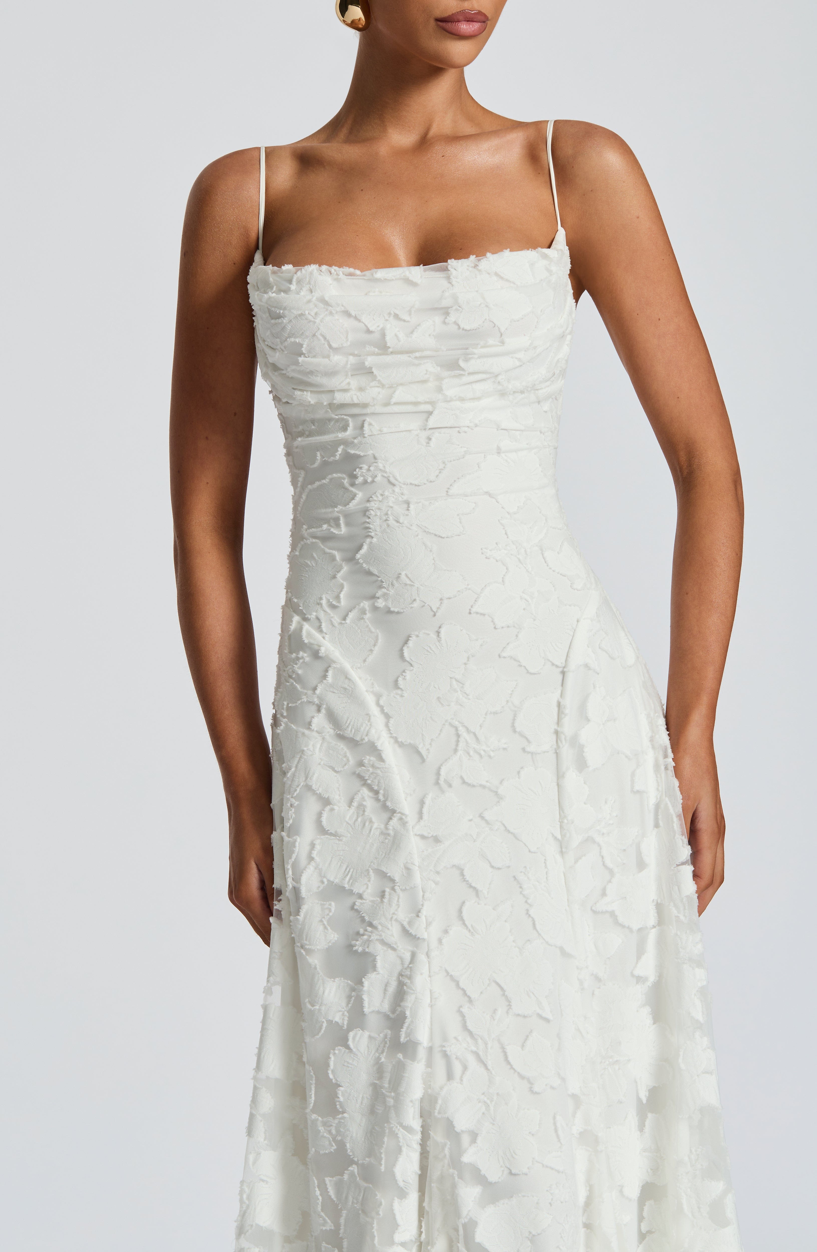 Women's maxi dress — open lace-up back with thin straps | formal events