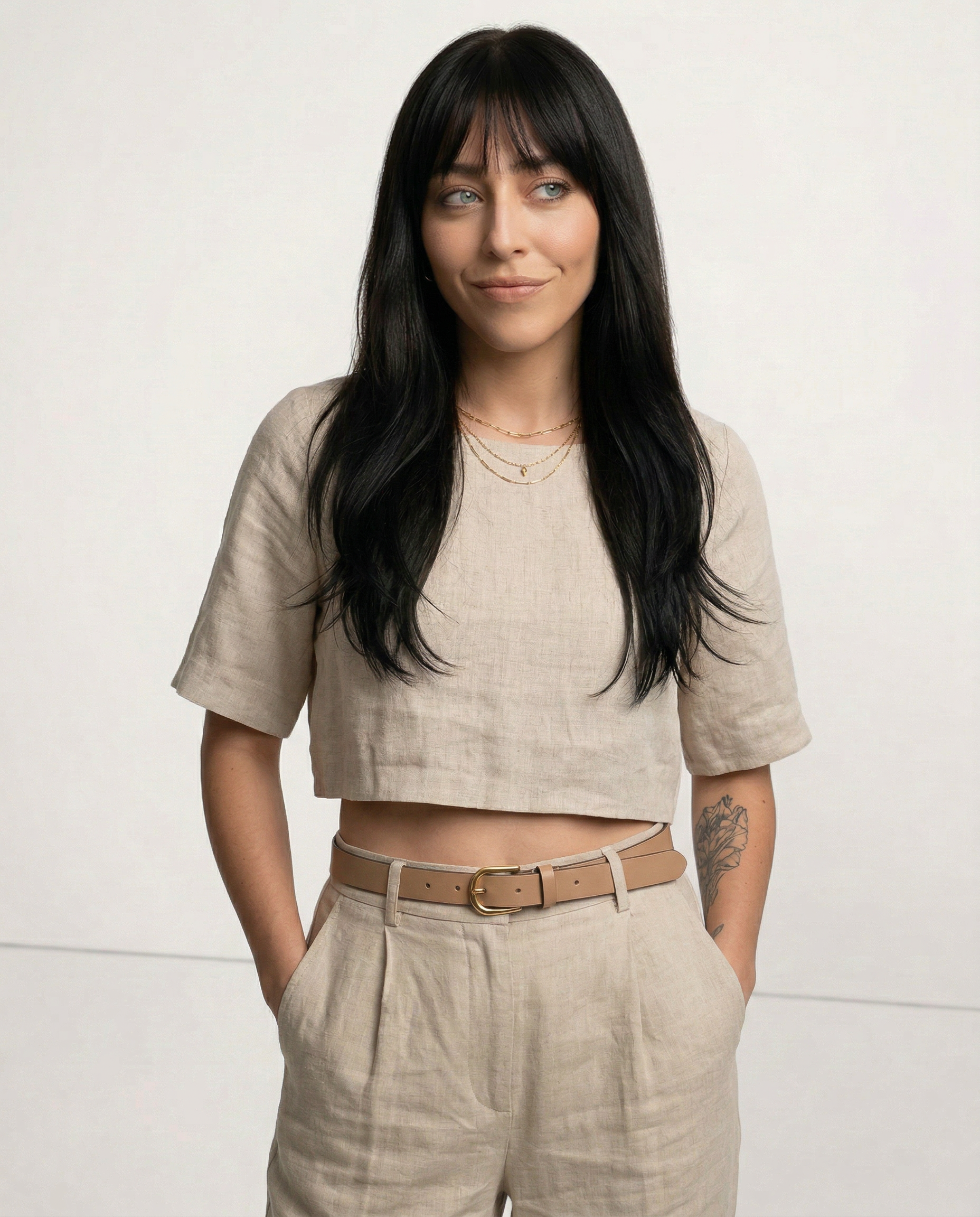 Crop top for women — 100% linen — boxy oversized fit — casual daily
