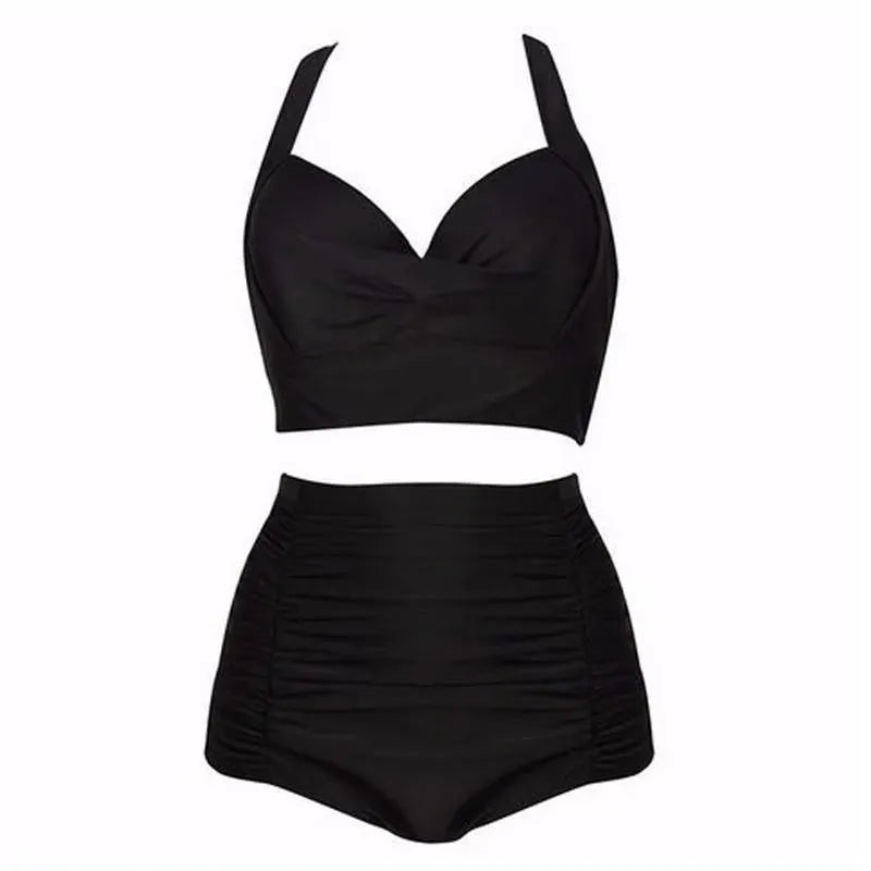 Women's high-waisted bikini set | halter top for vacation