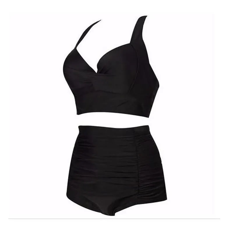 Women's high-waisted bikini set | halter top for vacation