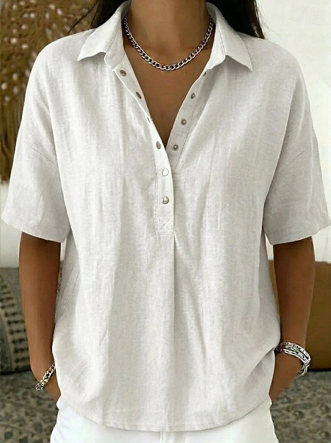 Women's Relaxed Button-Up Blouse
