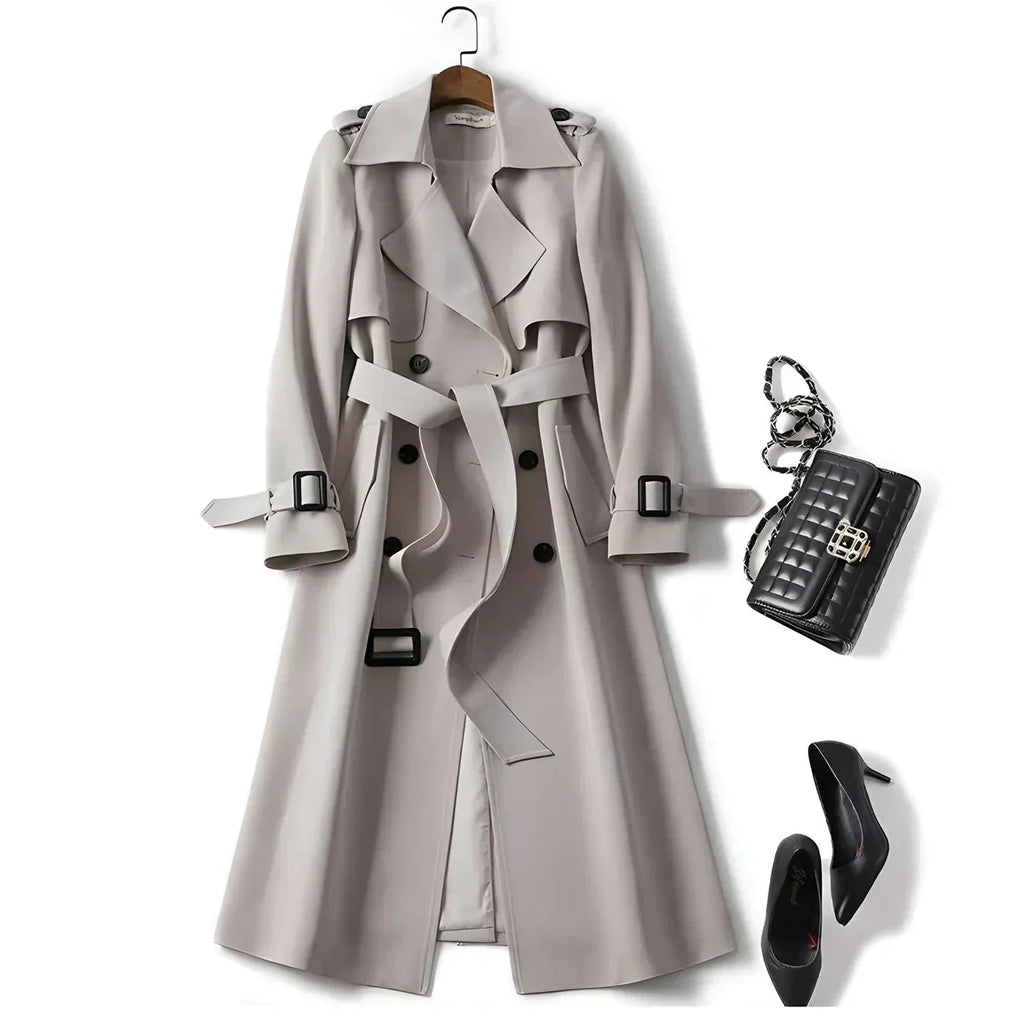 Women's Trenchcoat for Women Belted Double Breasted Outerwear