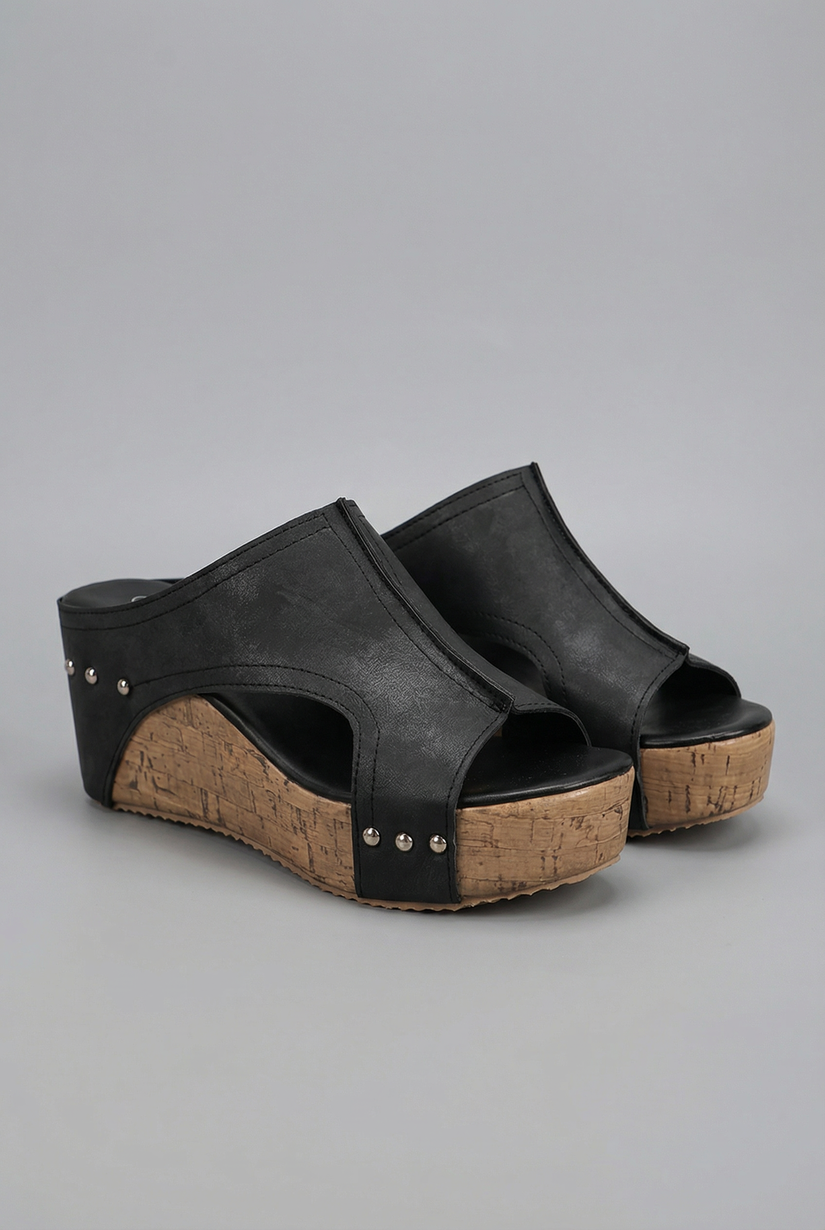 Women's Elegant Platform Wedge Sandals Retro Slip On Open Toe Cushioned Shoes