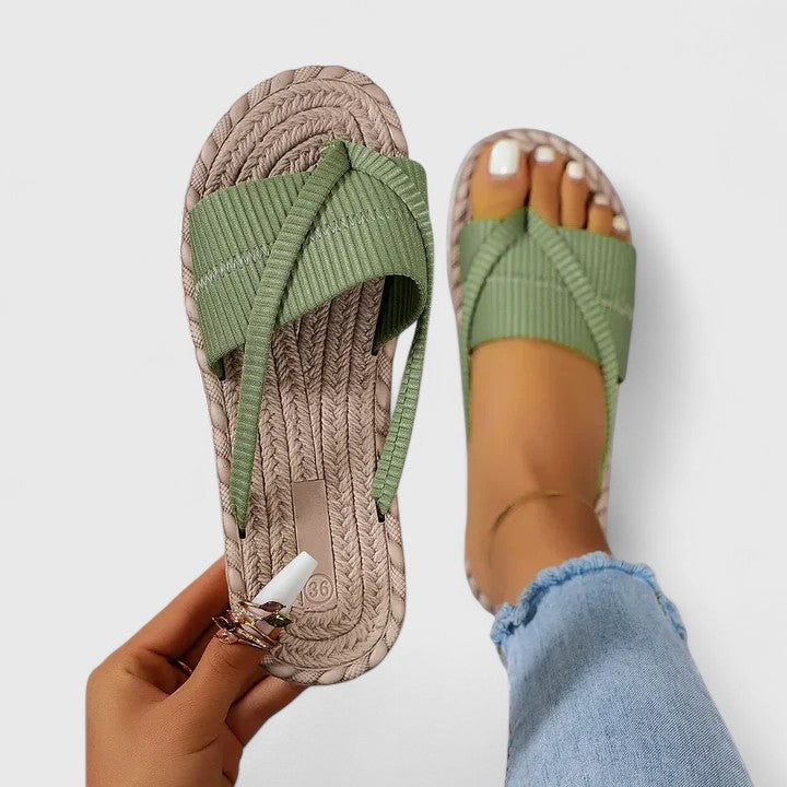 Cross Strap Espadrille Slides