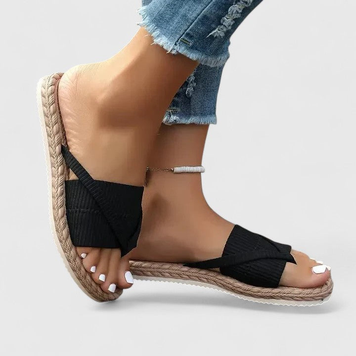 Cross Strap Espadrille Slides