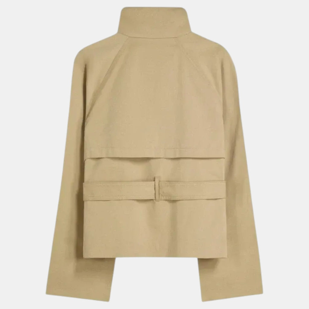 Women's Short Trench Coat Adjustable Belt Lightweight Work Casual