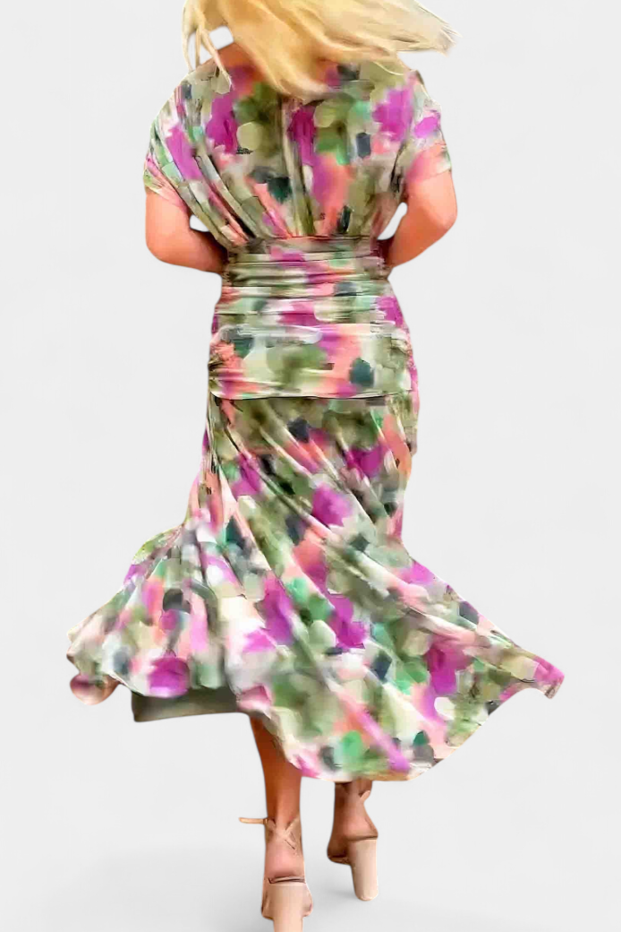 Off-Shoulder Ruched Maxi Dress