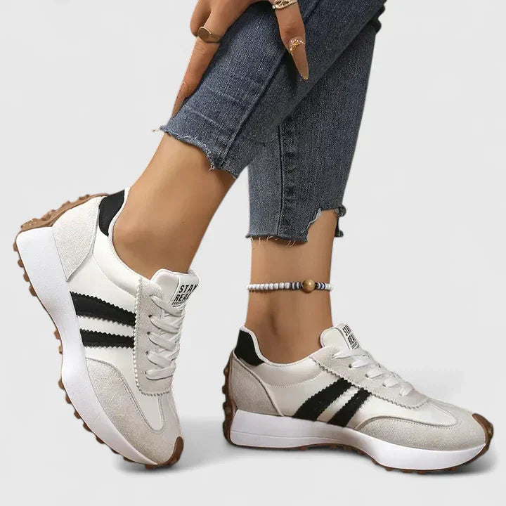 Women's running shoes — chunky sole lace-ups | sporty gym wear