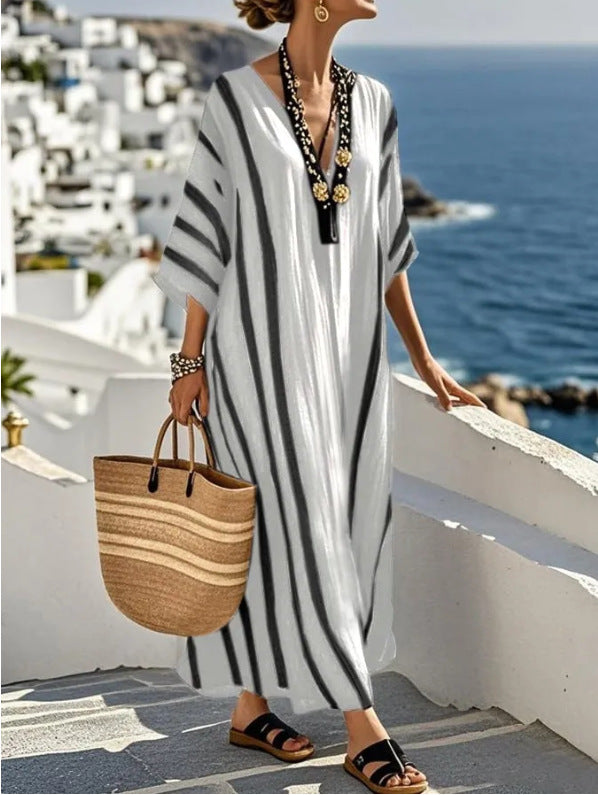 Women's kaftan maxi dress | relaxed flowy fit | casual resort outerwear