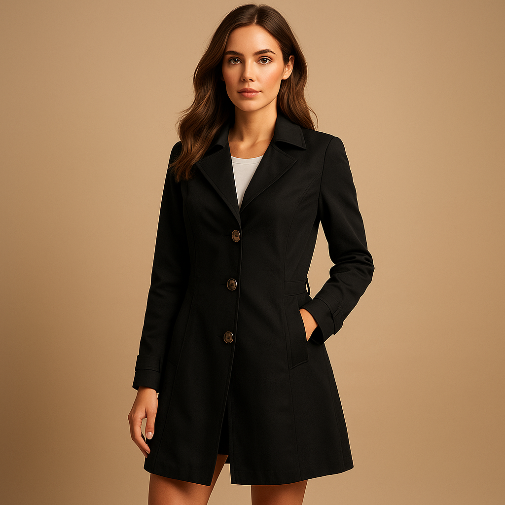 Women's Trenchcoat for Women Polyester Blend Single Breasted Spring