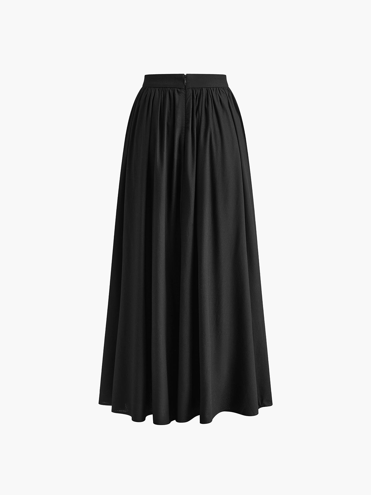 Women's A-line maxi skirt set with high waist and pleats — vacation